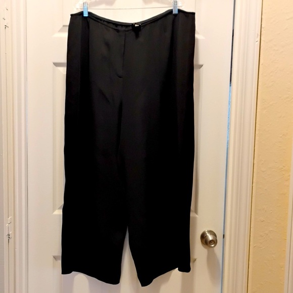 Eileen Fisher Silk Georgette Crepe Wide-Leg Pant Ankle Length Easy Fit Size 3XL - Picture 1 of 8